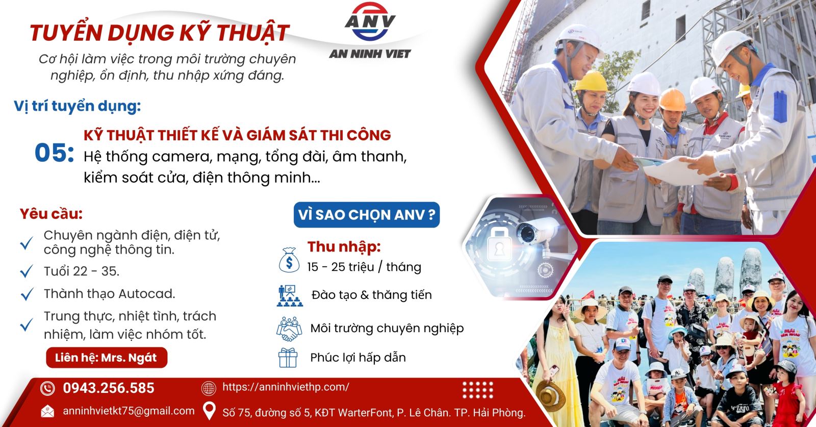 Tuyển dụng kỹ thuật điện nhẹ - điện thông minh tại Hải Phòng.
